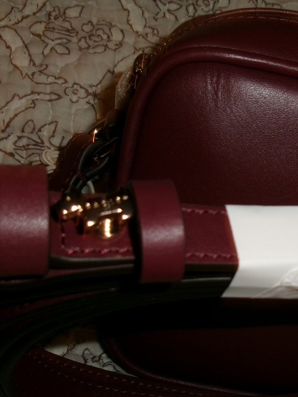 NWT Radley London Dark Red Leather Hadley Lane Zip Crossbody and Zip Wallet Set - Picture 3 of 12